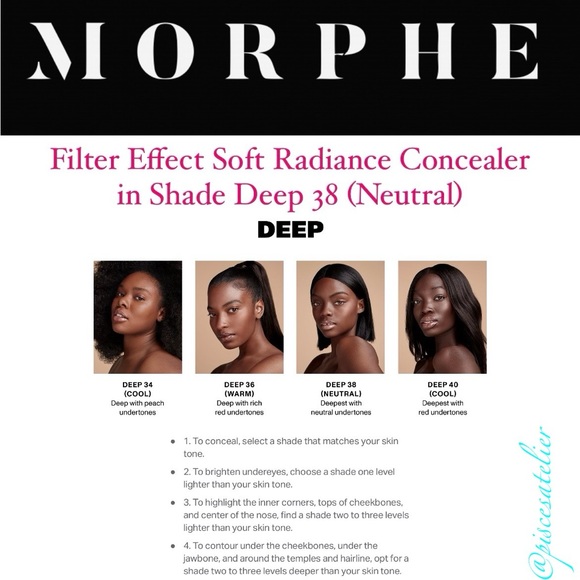 Morphe Filter Effect Soft Radiance Concealer in Shade Deep 38 (Neutral), 3.8 mL. - Picture 11 of 16